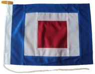 15x12in 38x30cm Whiskey W  signal flag US Navy Size 0 & British Navy Size